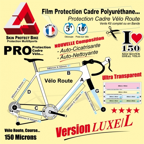 Kit De Film De Protection Pour Cadre Vélo - Autocollant Transparent Mat - Neuf