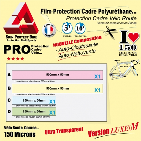 Film Protection cadre Vélo Route Polyuréthane Luxe M