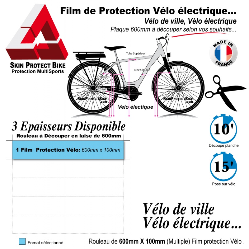Film protection cadre vélo avec motif léopard