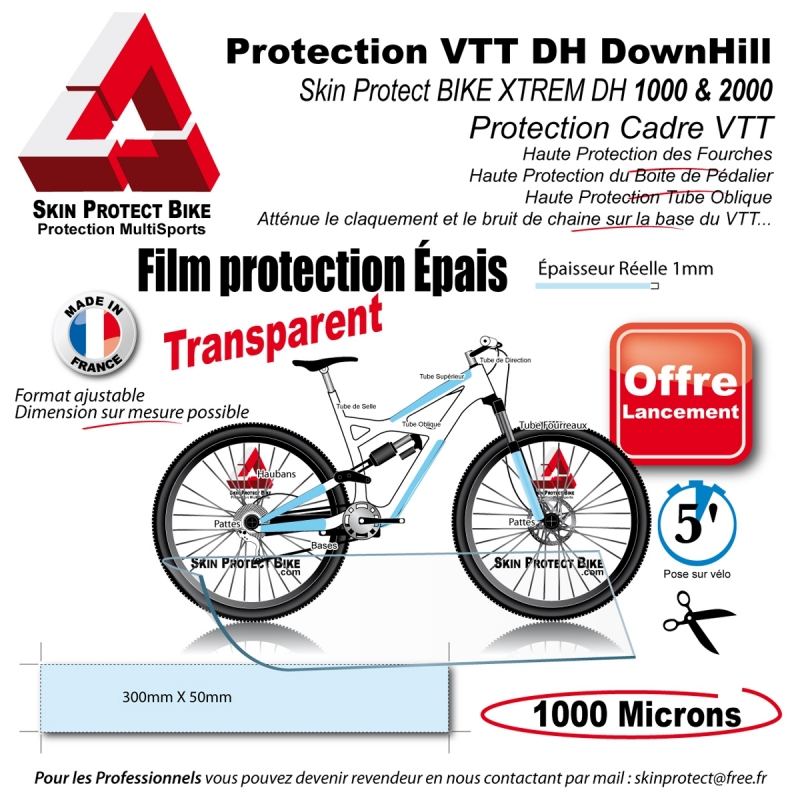 Scratch - Protection de cadre pour vélo, all-mountain, DH, E-bike