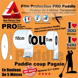 Rouleau Film Bande Protection Paddle Transparent 300 et 500 Microns