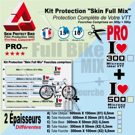 Rouleau Film Protection cadre VTT 500 Microns 7cm en rouleau PRO