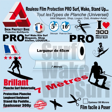 Rouleau Film Protection PRO Surf Wake Stand Up 300µ 7 mètres