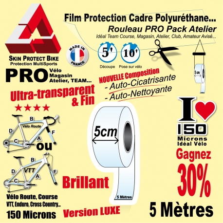 Rouleau Film Protection cadre Vélo Polyuréthane 5cm