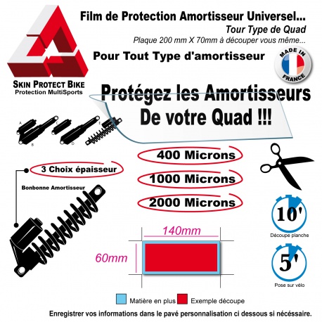 Film de Protection Amortisseur Quad (140mm X 60mm) Skin Protect Amortisseur