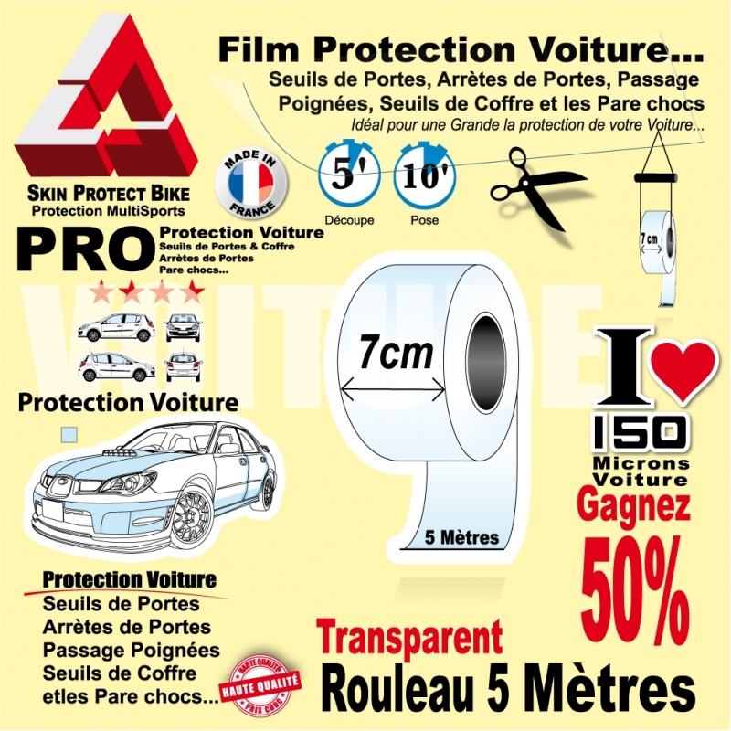 Bande de Protection transparente pour seuil de porte de voiture