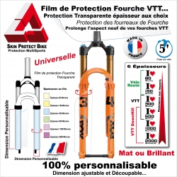 Film de Protection Fourche VTT Mat ou Brillant dimension sur mesure