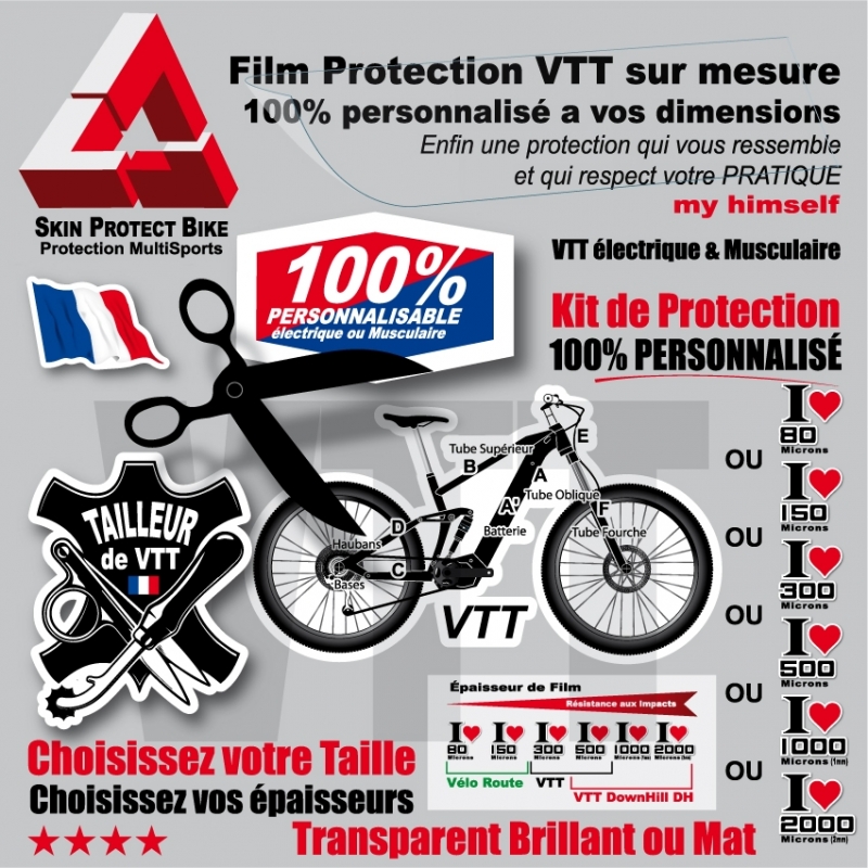 Kit Film Protection VTT sur mesure personnalisé a vos dimensions et  épaisseur