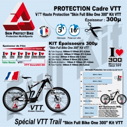 Kit Film Protection cadre VTT 300 Skin Full Bike One 300 Kit VTT Cadre Complet plus Fourches