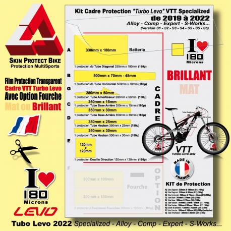 Film Protection Cadre Turbo Levo 2022 Kit Specialized Mat ou Brillant