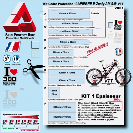 Kit Film Protection Cadre VTT LAPIERRE E-Zesty protection adhésive