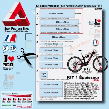 Kit Film Protection Cadre VTT CANYON Spectral:ON CF protection adhésive