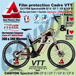 Kit Film Protection Cadre VTT CANYON Spectral:ON CF protection adhésive