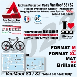 Kit Film Protection Cadre VanMoof S3 / S2 Protection Peinture cadre Épaisseur 300µ Wraping 2020 - 2022