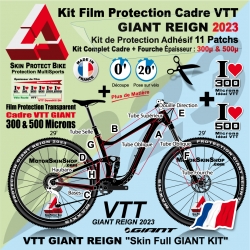 Kit Film Protection Cadre VTT GIANT REIGN 2023 2 épaisseurs cadre VTT