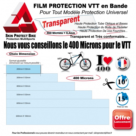 Notre Conseil Film de Protection VTT Universel 400 Microns en Bande