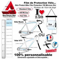 Film de Protection Vélo unitaire 10cm de large économique Bande