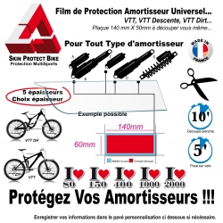 Film de Protection Amortisseur VTT (250mm X 80mm) Skin Protect Amortisseur