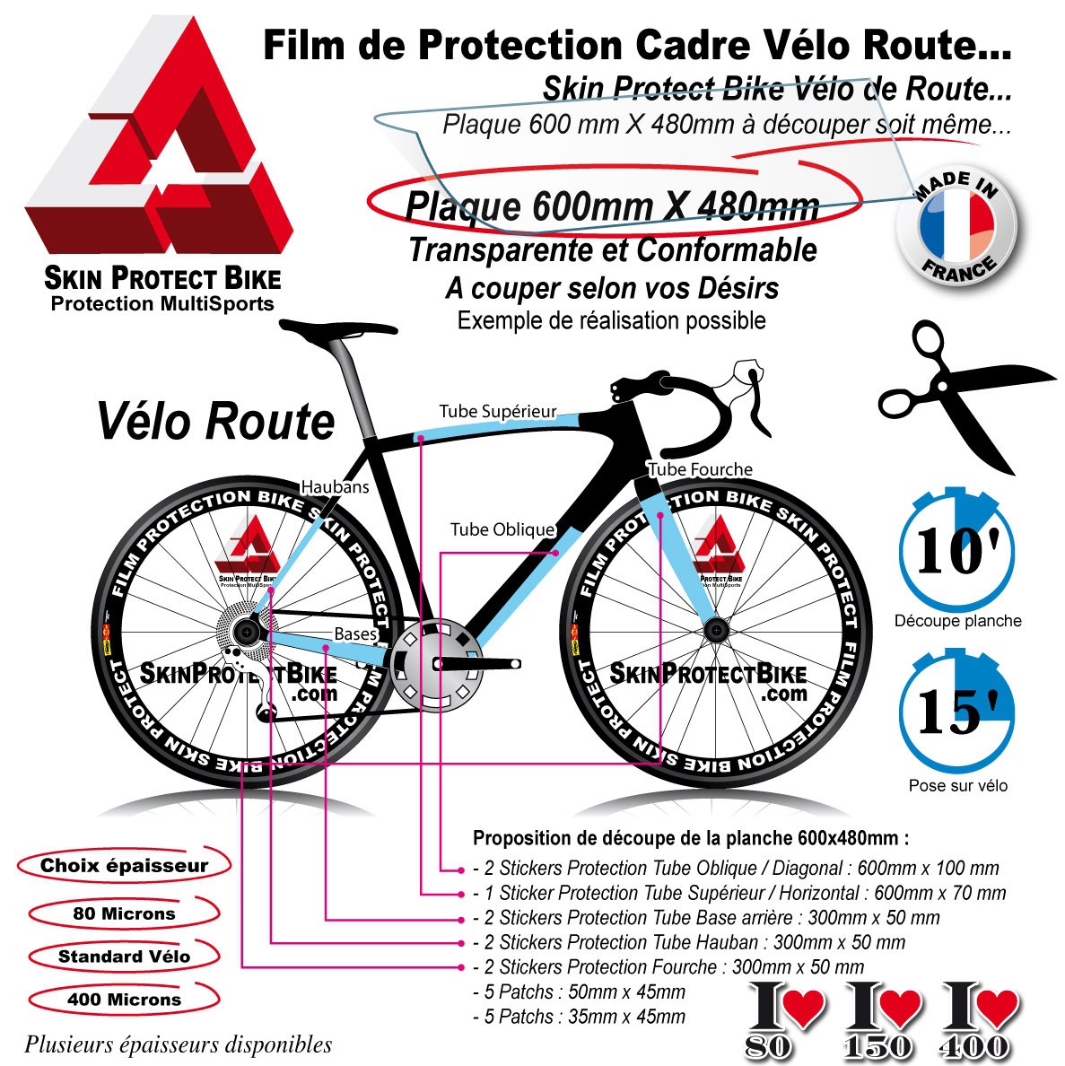 Film de Protection cadre Vélo Route protection du cadre