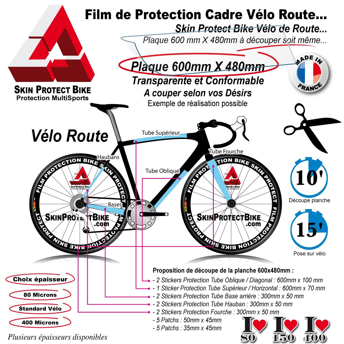 VOOFENG-Autocollant haute visibilité pour vélo, bande arina en