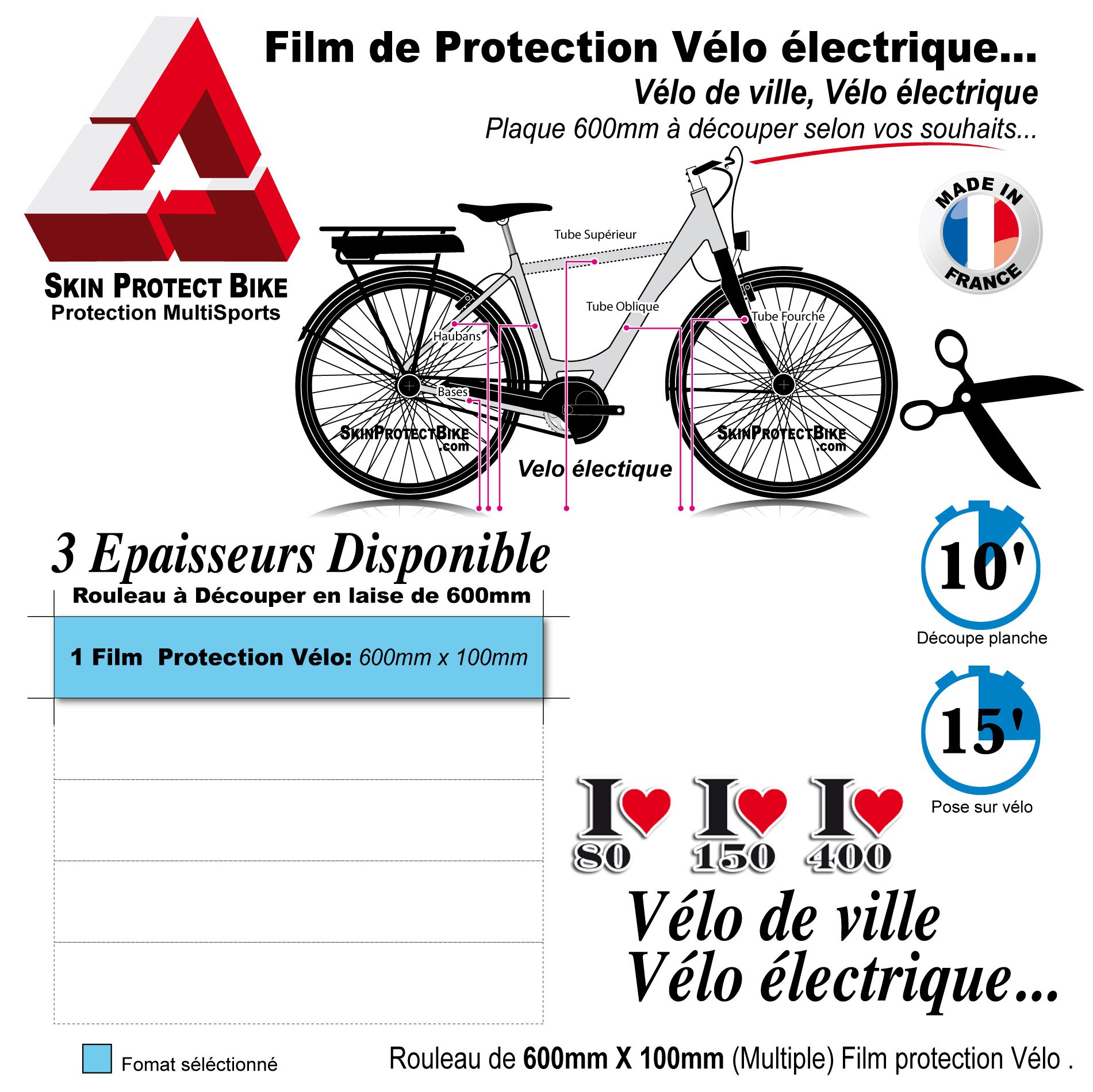 Protection cadre vélo électrique
