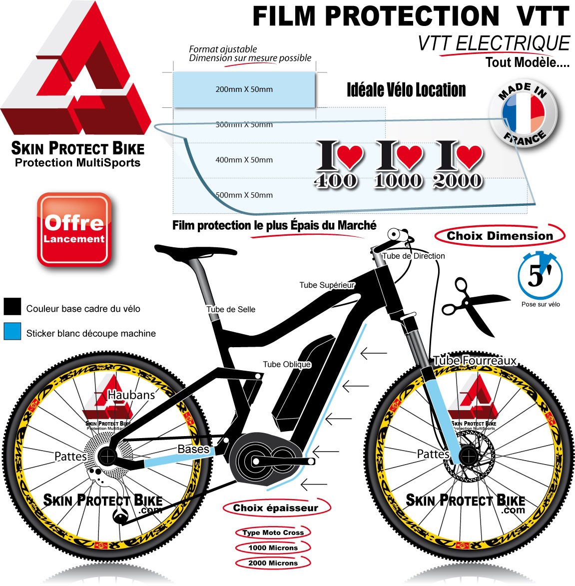 Protection cadre vtt, vélo, électrique