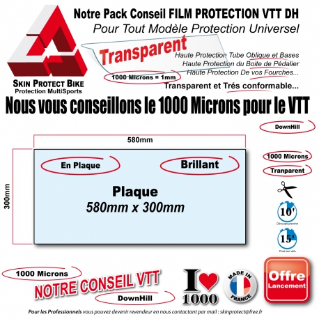 Notre Conseil PACK Film de Protection VTT DH Universel 1000 Microns