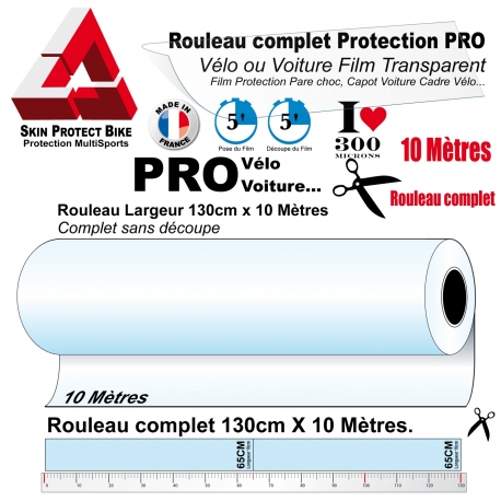 Film de Protection PRO Grand Rouleau complet 300 microns Vélo 10 Mètres