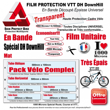 Film Protection VTT DH DownHill 1000 Microns en Bande Découpé