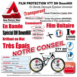 Kit Film Protection VTT DH DownHill 1000 Microns en Bande Découpé