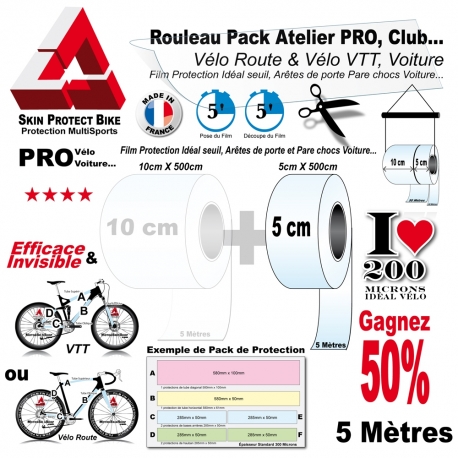 Pack Atelier Film Protection Cadre Vélo PRO 200 Microns